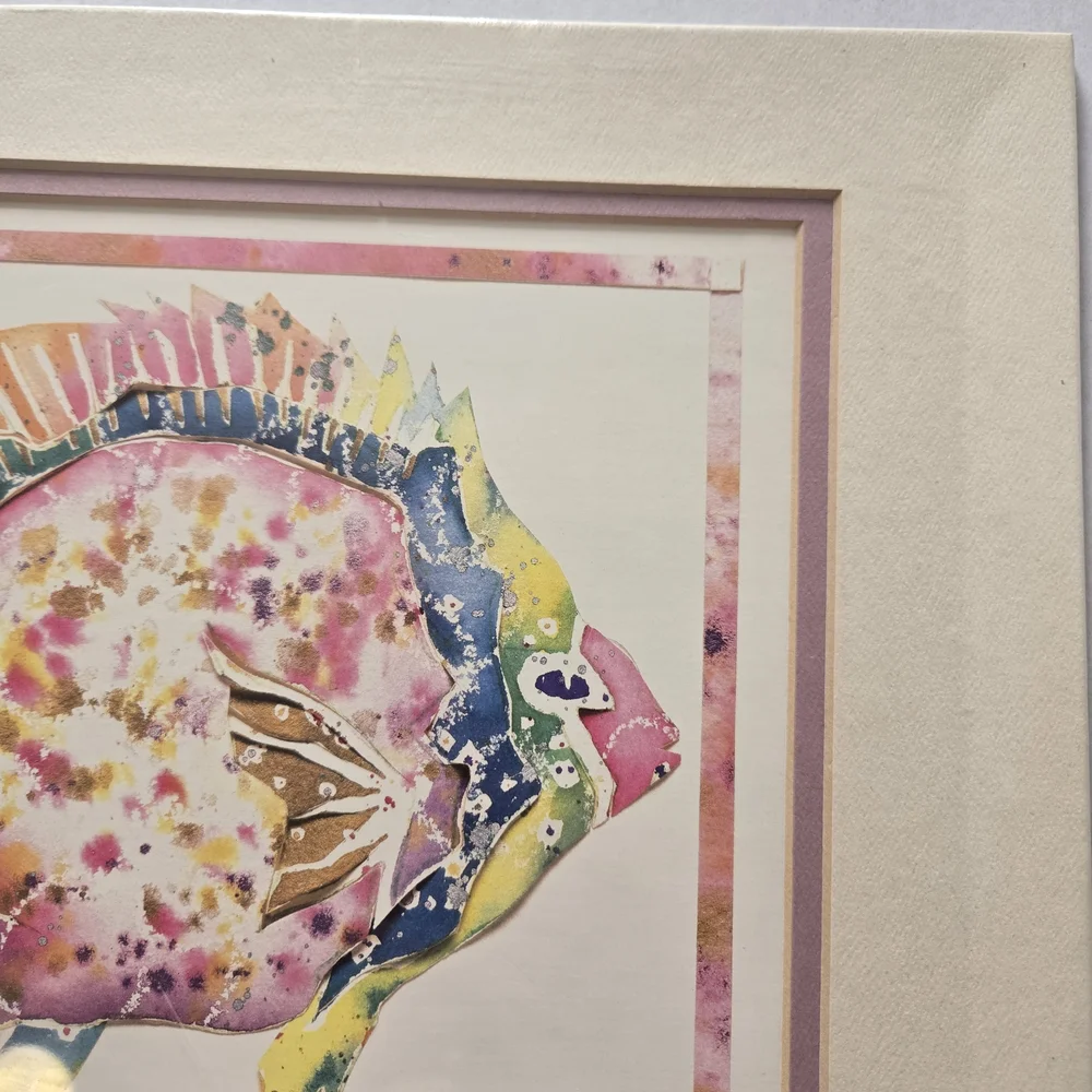 Colorful Tropical Fish Art Vintage Matted Print Sherrie Reeve